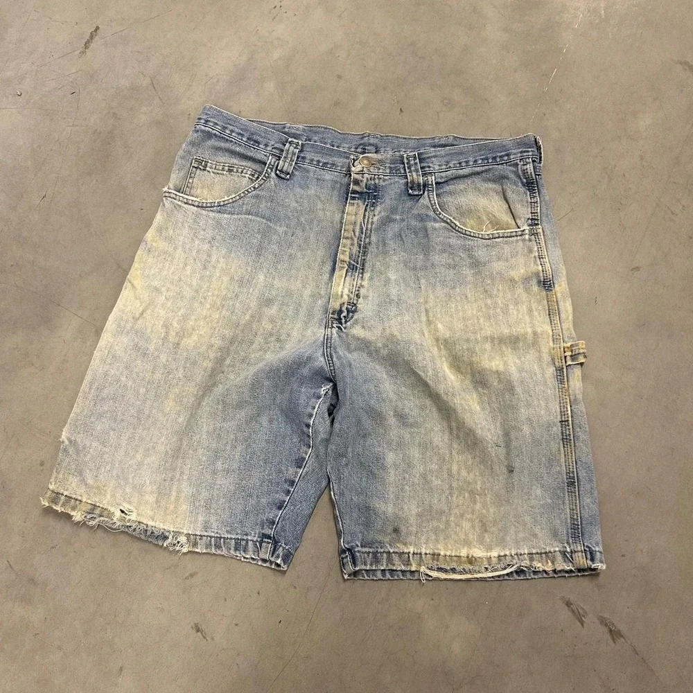 Y2K Wrangler Distressed Baggy Skater Style Light Wash Shorts